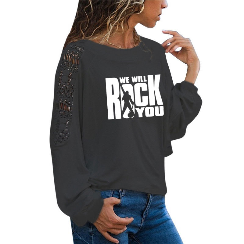We Will Rock You Women T Shirt Autumn Style Queen Rock Band T-shirt Long Sleeve Rock Roll Womens Large Size Loose Lace Top Tees 210305, White
We Will Rock You Women T Shirt Autumn Style Queen Rock Band T-shirt Long Sleeve Rock Roll Womens Large Size Loose Lace Top Tees 210305, White
