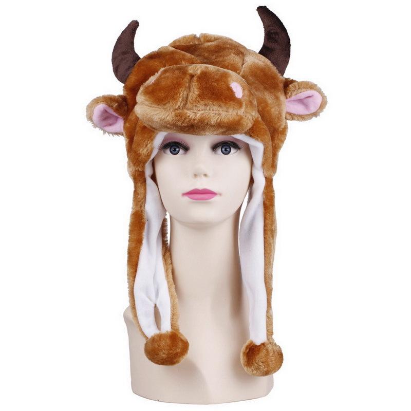 Berets Winter Cute Plush Cartoon Animal Hat Cap Simulation With Pompom Long Straps Warm Earmuff Children Cosplay Props, Cattle
Berets Winter Cute Plush Cartoon Animal Hat Cap Simulation With Pompom Long Straps Warm Earmuff Children Cosplay Props, Cattle