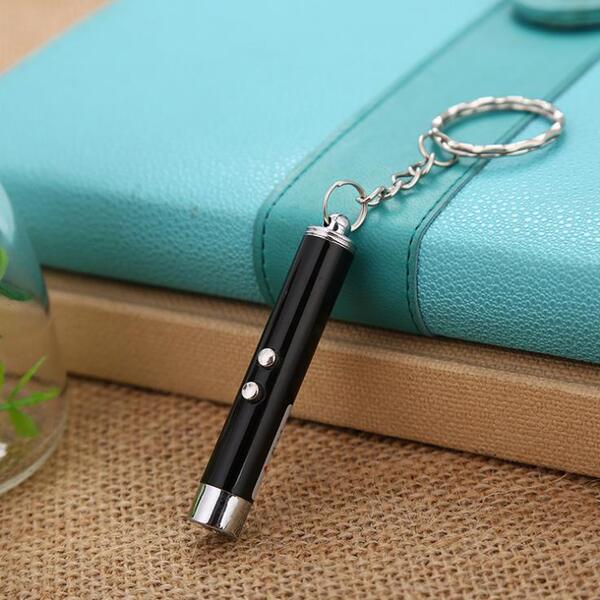 Mini Cat Red Laser Pen Key Chain Funny LED Light Pet Toys Keychain Pointer Pens Keyring for Cats Training Play Toy Flashlight