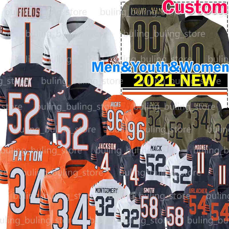 1 Justin Fields Jersey 52 Khalil Mack David Montgomery Football Walter Payton Eddie Jackson Darnell Mooney Akiem Hicks Roquan Smith Cole Kmet Gale Sayers Dick Butkus, Men jersey
1 Justin Fields Jersey 52 Khalil Mack David Montgomery Football Walter Payton Eddie Jackson Darnell Mooney Akiem Hicks Roquan Smith Cole Kmet Gale Sayers Dick Butkus, Men jersey