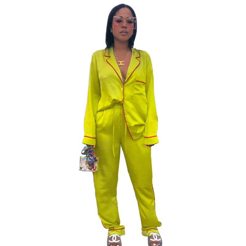 Women Two Piece Pants Outfit Pajamas Long Sleeve Cardigan Thin Silk HomeWear Ladis Nightclothes Designer Clothes 2021, Blue
Women Two Piece Pants Outfit Pajamas Long Sleeve Cardigan Thin Silk HomeWear Ladis Nightclothes Designer Clothes 2021, Blue