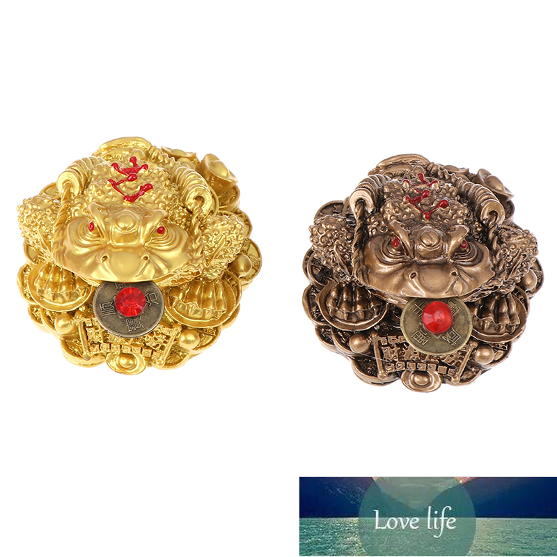 Feng Shui Toad Money LUCKY Fortune Wealth Chinese Golden Frog Toad Coin Home Office Decoration Tabletop Ornaments Lucky Gifts Factory price expert des