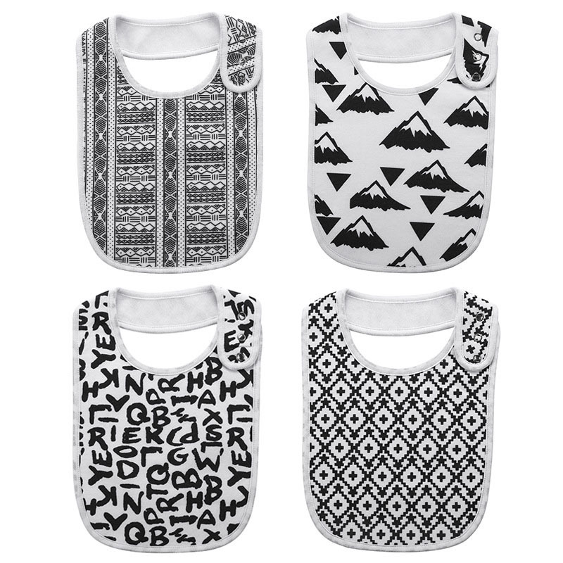 Fashion Newborn Cotton Bib Towel Digital Printing Baby Bibs Double Thick Absorbent Square Towel for Feeding Infant Babador 210226