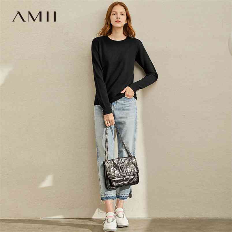 Knitted Sweater Winter Women Fashion Solid Round Neck Long Sleeve Elegant Female Pullover 11970815 210527