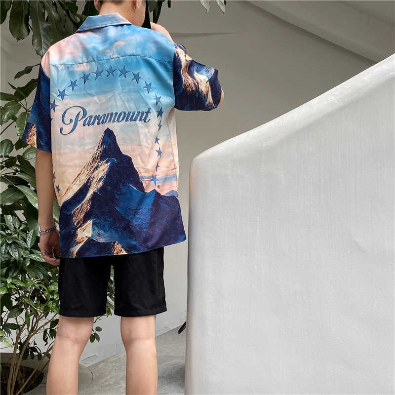 Men Casual Street Printed Short Sleeve Summer Haruku Shirts For Men, Oversized Hawaii Beach Shirt, Csd02