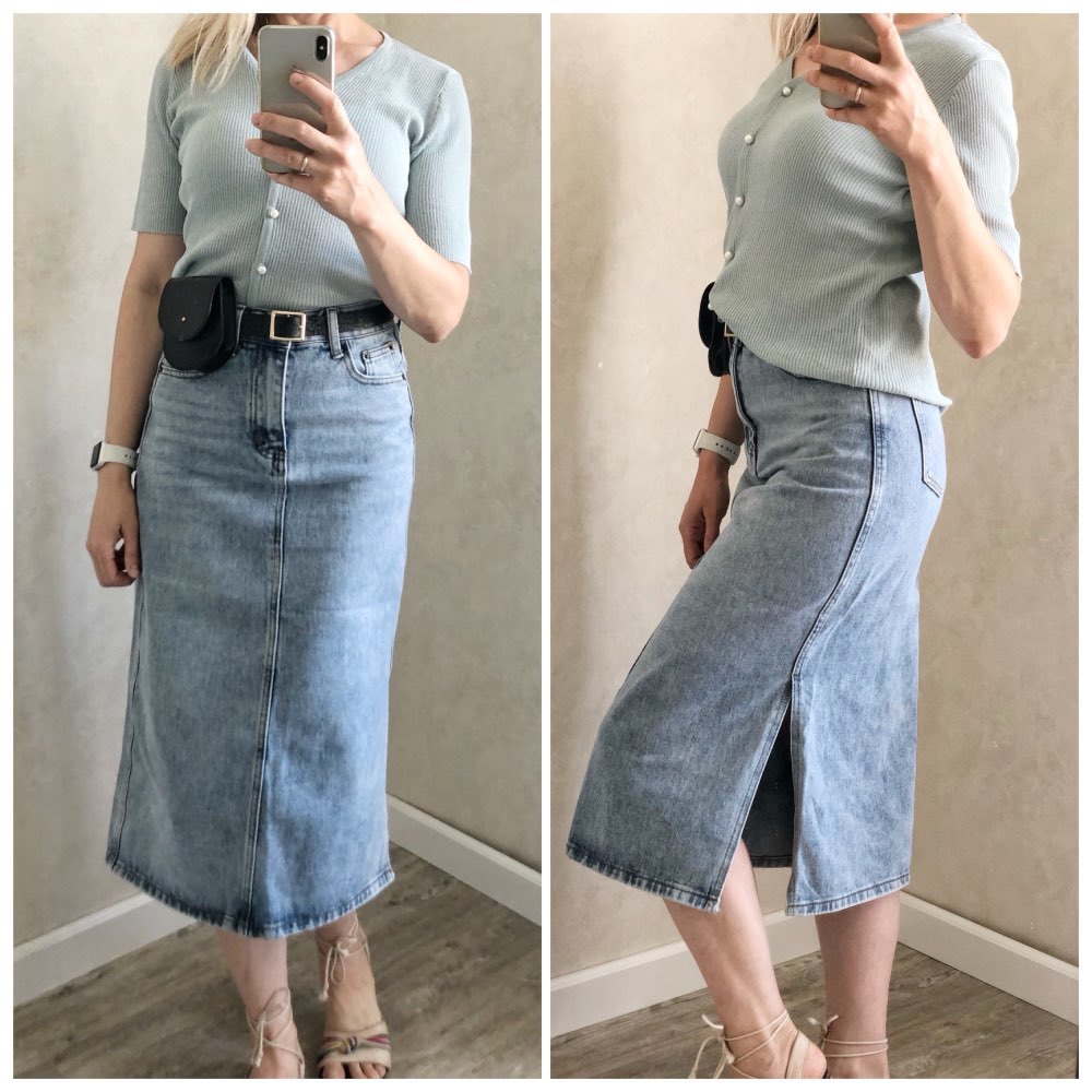 REALEFT Summer Long Denim Skirt Women Vintage High Wasit Jeans Skirt with Belt Straight Aline Pencil Skirt Female 210306