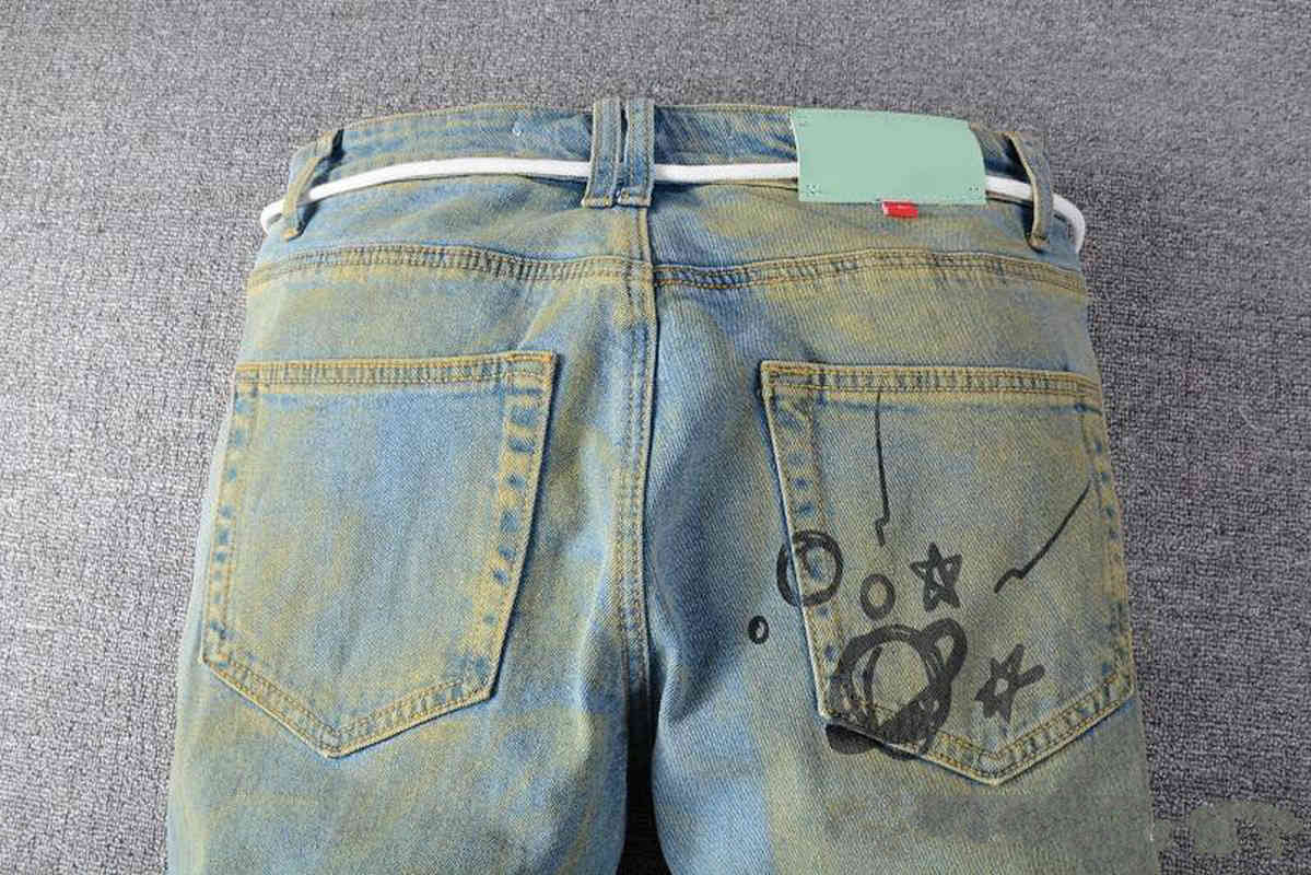 Top Quality Pants New Arrivals Mens Jeans Designers White Off Light Reflection Fit Arrival Biker Jeans Distressed Diamond Stripes Size 29-40, Blue
Top Quality Pants New Arrivals Mens Jeans Designers White Off Light Reflection Fit Arrival Biker Jeans Distressed Diamond Stripes Size 29-40, Blue