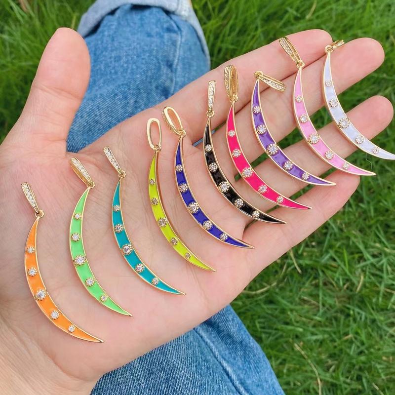 Charms 5pcs/lot Arrival Colorful Enamel Moon Pendant For Women Jewelry Making, Bronze;silver
Charms 5pcs/lot Arrival Colorful Enamel Moon Pendant For Women Jewelry Making, Bronze;silver