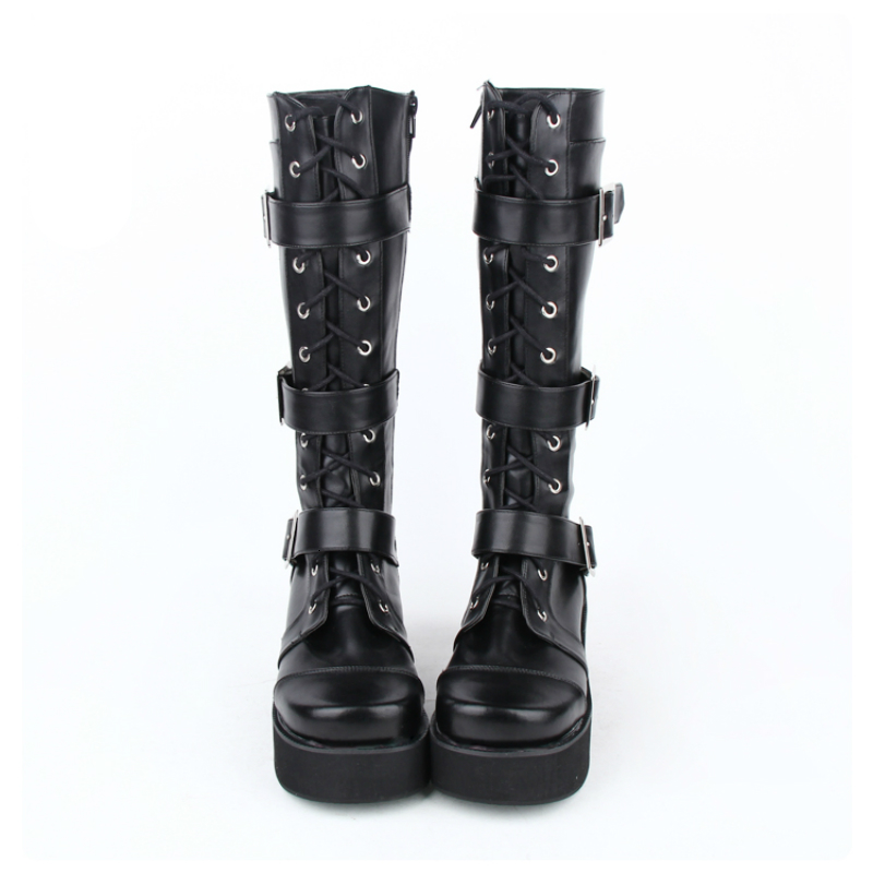 Thick Heels Lolita Knee High Punk Anime Sexy Japanese Cosplay Black Platform Rentals Up to Three Gothic Buckle Women's Boots Zo61
Thick Heels Lolita Knee High Punk Anime Sexy Japanese Cosplay Black Platform Rentals Up to Three Gothic Buckle Women's Boots Zo61