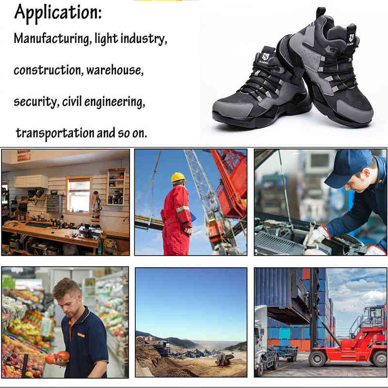 SUADEX Work Safety Shoes Men With Steel Toe Cap Casual Male Safety Boots Work Indestructible Shoes Puncture-Proof Work Sneakers 220105