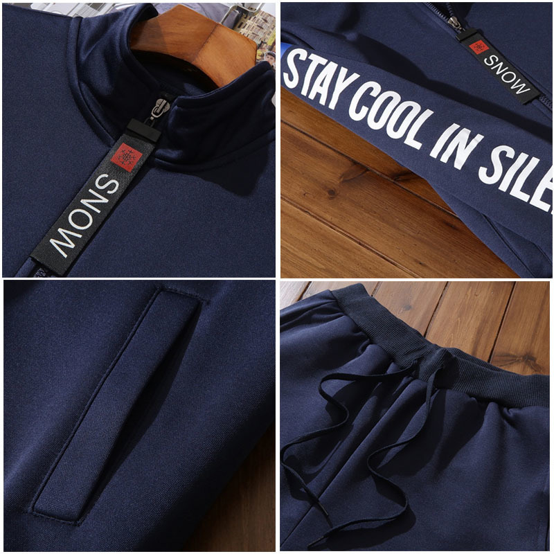 Varsanol Men Sets Fashion Autumn Spring Sporting Suit Sweatshirt Sweatpants Mens Clothing 2 Pieces Sets Slim Tracksuit s 201210