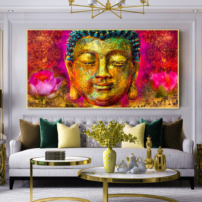Colorful Buddha Canvas Painting Abstract Pictures Wall Art For Living Room Decoration Posters And Prints NO FRAME