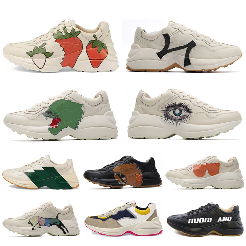 Rhyton Vintage Leather Sneakers Mens Designer shoes Womens Casual Shoes Classic White Leather Thick Sole Vintage Trainer Dad Shoes, 15
Rhyton Vintage Leather Sneakers Mens Designer shoes Womens Casual Shoes Classic White Leather Thick Sole Vintage Trainer Dad Shoes, 15