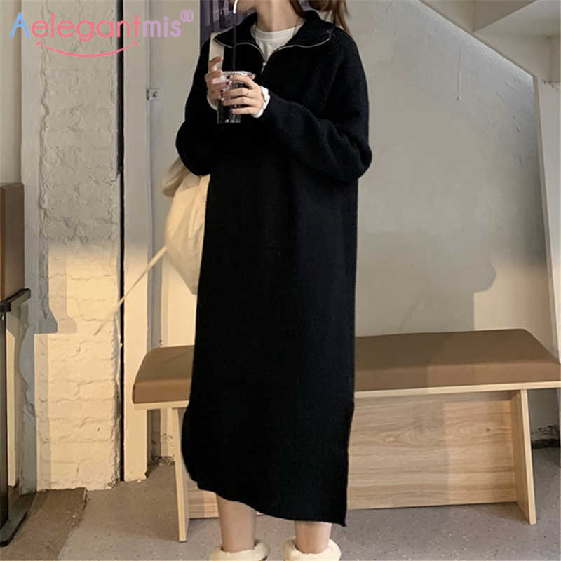 Aelegantmis Vintage Zip Women Sofy Warm Turtleneck Knitted Dress Korean Fashion Simple Classic Female Retro Knit Sweater 210607, Brown
Aelegantmis Vintage Zip Women Sofy Warm Turtleneck Knitted Dress Korean Fashion Simple Classic Female Retro Knit Sweater 210607, Brown