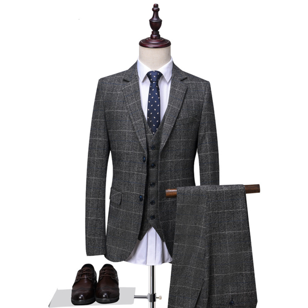 2021 Pieces Fashion Single Row Two Buttons for Men Business Occupation Formal Wear British Plaid Male Suit Q2x1, Dark grey
2021 Pieces Fashion Single Row Two Buttons for Men Business Occupation Formal Wear British Plaid Male Suit Q2x1, Dark grey