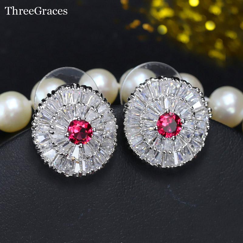 Stud ThreeGraces Elegant Wedding Party Earring Jewelry Silver Color Cubic Zirconia Crystal Red Stone Earrings For Women ER297, Golden;silver
Stud ThreeGraces Elegant Wedding Party Earring Jewelry Silver Color Cubic Zirconia Crystal Red Stone Earrings For Women ER297, Golden;silver