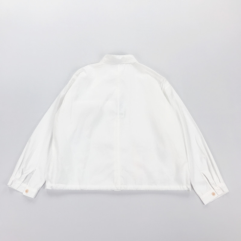 Bebobsons Casual Blouse For Women Cartoon Patch Long Sleeve Ladies Cotton Shirt Tops White Khaki 210225