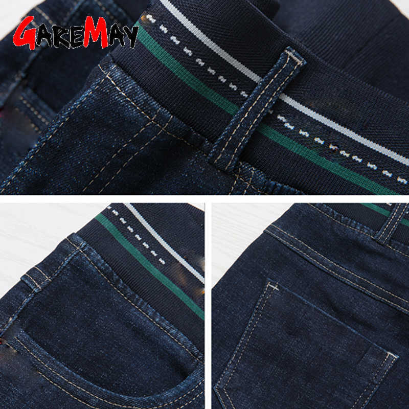 Winter Women's Jeans Velvet With High Waist Elastic Stretch Denim Pants Skinny Warm For Women Tight Plus Size 210922