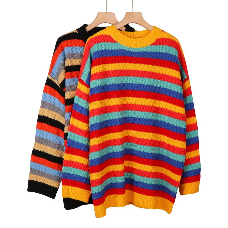 Women' Sweaters Striped Knitted Sweater Oversize Pullovers Women Jumper Winter Retro Loose Long Streetwear Patchwork Tops Sueter Mujer, Orange
Women' Sweaters Striped Knitted Sweater Oversize Pullovers Women Jumper Winter Retro Loose Long Streetwear Patchwork Tops Sueter Mujer, Orange
