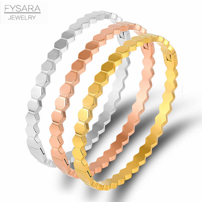Fysara Stainless Steel Rhombus Square Bangles Bracelets for Women Men Rose Gold Color Thin Bangles Q0719
Fysara Stainless Steel Rhombus Square Bangles Bracelets for Women Men Rose Gold Color Thin Bangles Q0719
