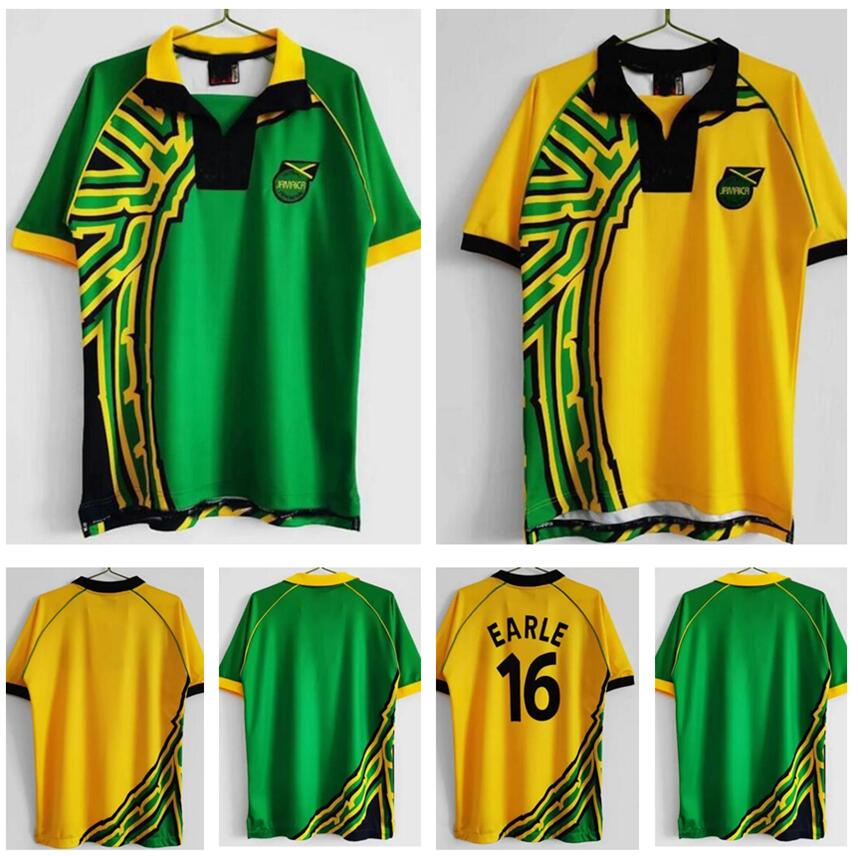 1998 Retro Jamaica soccer jerseys home away yellow green 98 classic Vintage football shirt #16 EARLE #11 WHITMORE #3 DAWES #19 SINCLAIR
1998 Retro Jamaica soccer jerseys home away yellow green 98 classic Vintage football shirt #16 EARLE #11 WHITMORE #3 DAWES #19 SINCLAIR