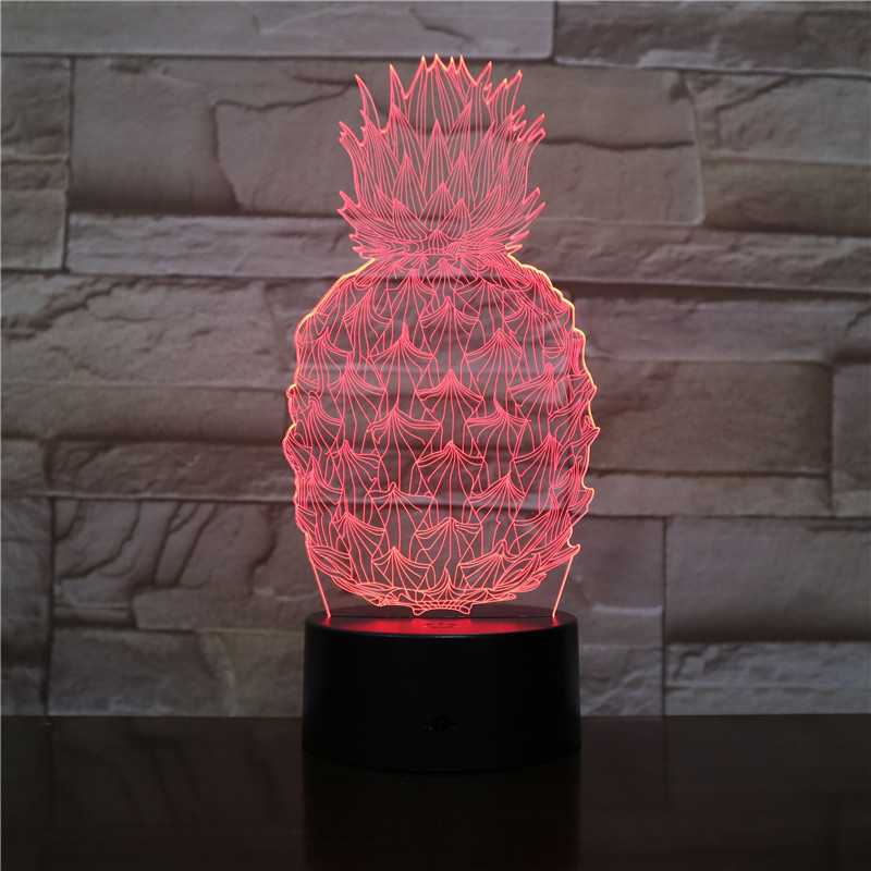 Lovely Pineapple 3D night light Nightlight Home Decor LED Night Light Illusion Lamp With Black base
Lovely Pineapple 3D night light Nightlight Home Decor LED Night Light Illusion Lamp With Black base