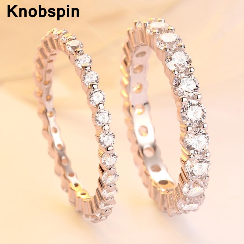 Cluster Rings Knobspin 100% 925 Sterling Silver 1 Row Full Drill Wedding For Women Sparkling High Carbon Diamond Fine Jewelry Wholesale
Cluster Rings Knobspin 100% 925 Sterling Silver 1 Row Full Drill Wedding For Women Sparkling High Carbon Diamond Fine Jewelry Wholesale