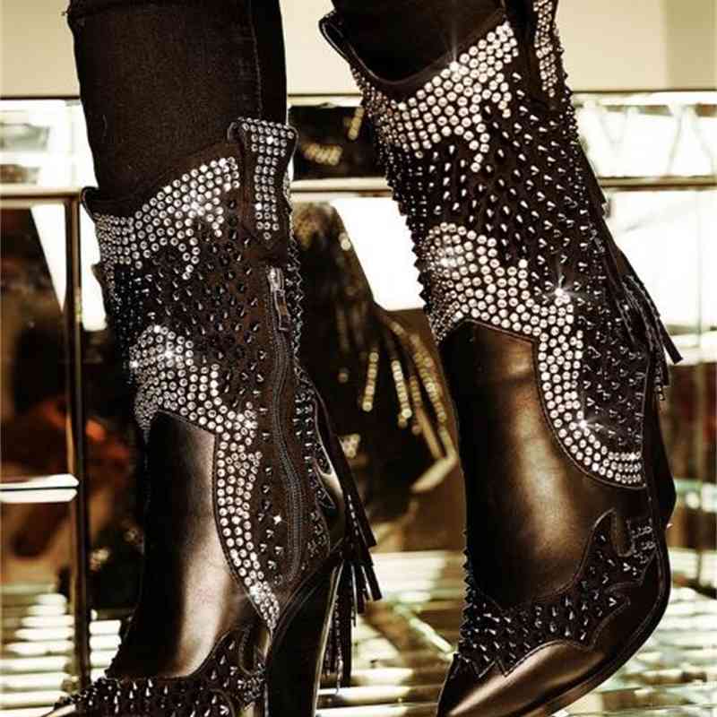 boots winter woman fashions black rivets mid-calf bangs bling boots thick heels slide on toe pointed short shoes sgjl
boots winter woman fashions black rivets mid-calf bangs bling boots thick heels slide on toe pointed short shoes sgjl