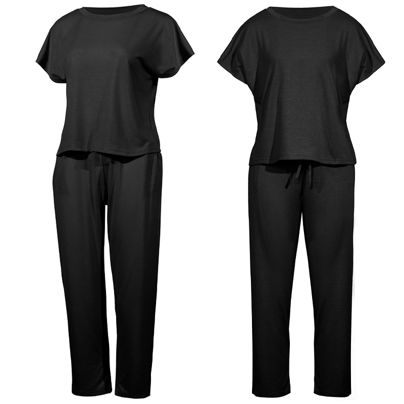 Vicabo O-neck Casual Sets for Women Summer Tops and Pants Set Ladies Pocket Comfy Loungewear Outfits T200603