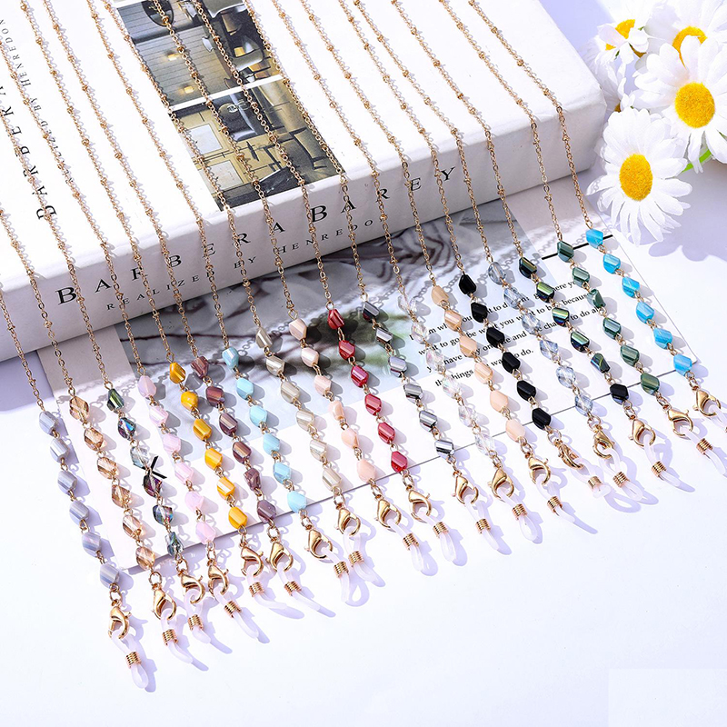 Bead Eyeglass Chain for Women Men Lanyard Sunglasses Chain for Face Shield Glasses Eyewear Retainer Strap Necklace