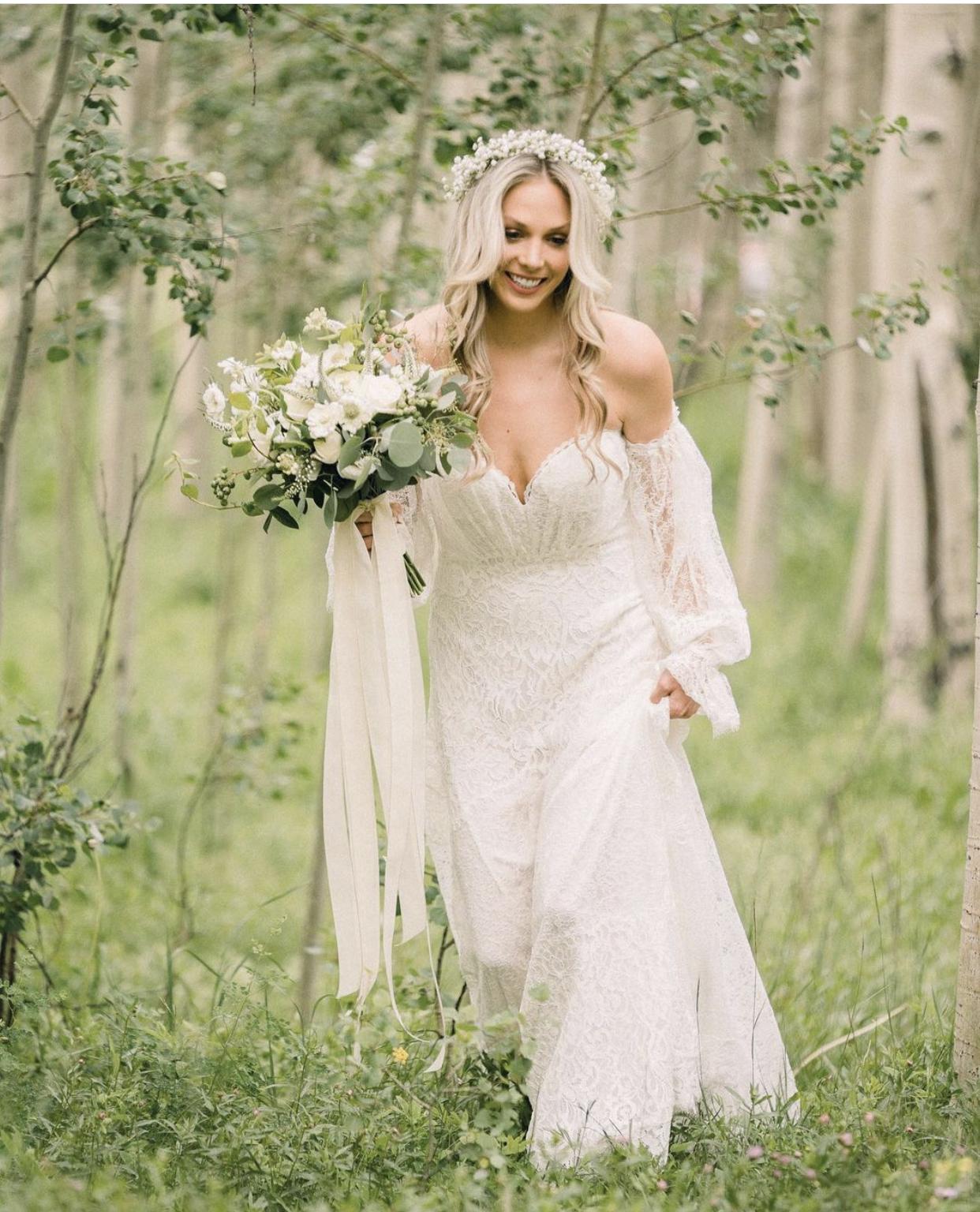 Hippie Style Country Lace Wedding Dress For Bride 2022 Sweetheart Neck Off Shoulder Boho Graden Long A Line Bridal Gowns Full Sleeve Reception Beach D