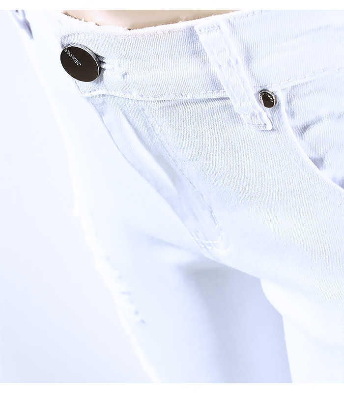 2067 Youaxon EU Size White Distressed Curvy Jeans Women`s Mid High Waist Stretch Denim Pants Ripped Skinny Jeans For Woman Jean 210616