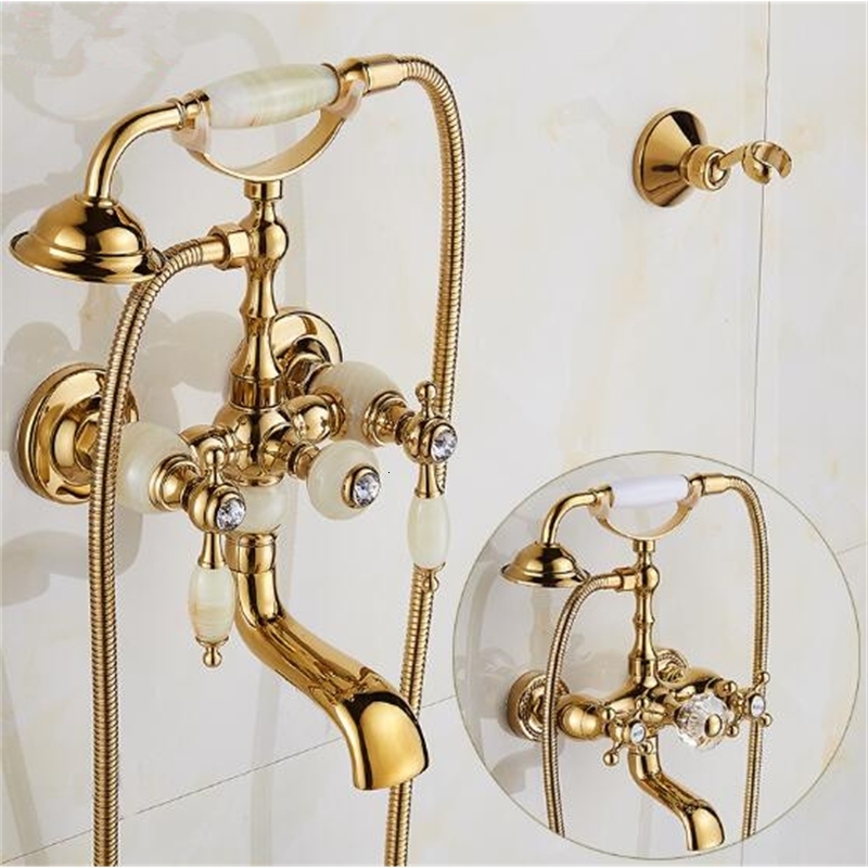 2021 New n Luxury Antique Style Gold Bath Tub Ceramic Handle & Handheld Head Bathtub Shower Faucet Set 286c
2021 New n Luxury Antique Style Gold Bath Tub Ceramic Handle & Handheld Head Bathtub Shower Faucet Set 286c