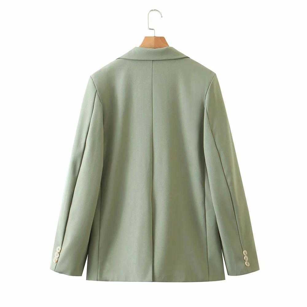 XITIMEAO Women Fashion Casual Wear Single Breasted Blazers Coat Vintage Long Sleeves Oversize Female Outerwear Chic Tops 210602