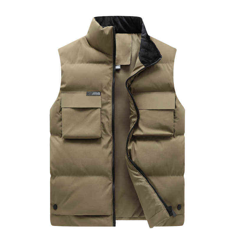 High Quality Autumn and Winter Men's Vest Jacket Sleeveless Jacket Warm Large Size M-8XL Windproof Warm Vest Couple Men Chaleco 211105
