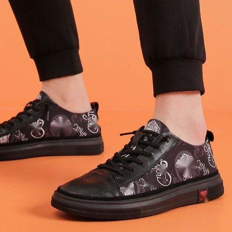 Male sneakers Chaussures pour hommes lace up Men Shoes Spring 2021 New PU Leather Classic Comfortable Casual Autumn Simplicity Round Toe Concise DH535