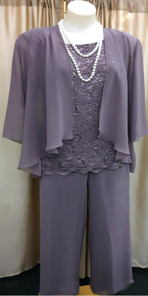 New Arrival Real Photo Scoop Neck Mother's Pants Suits Three Pieces Mother of the Bride Suits Long Sleeves Jacket Party Wear