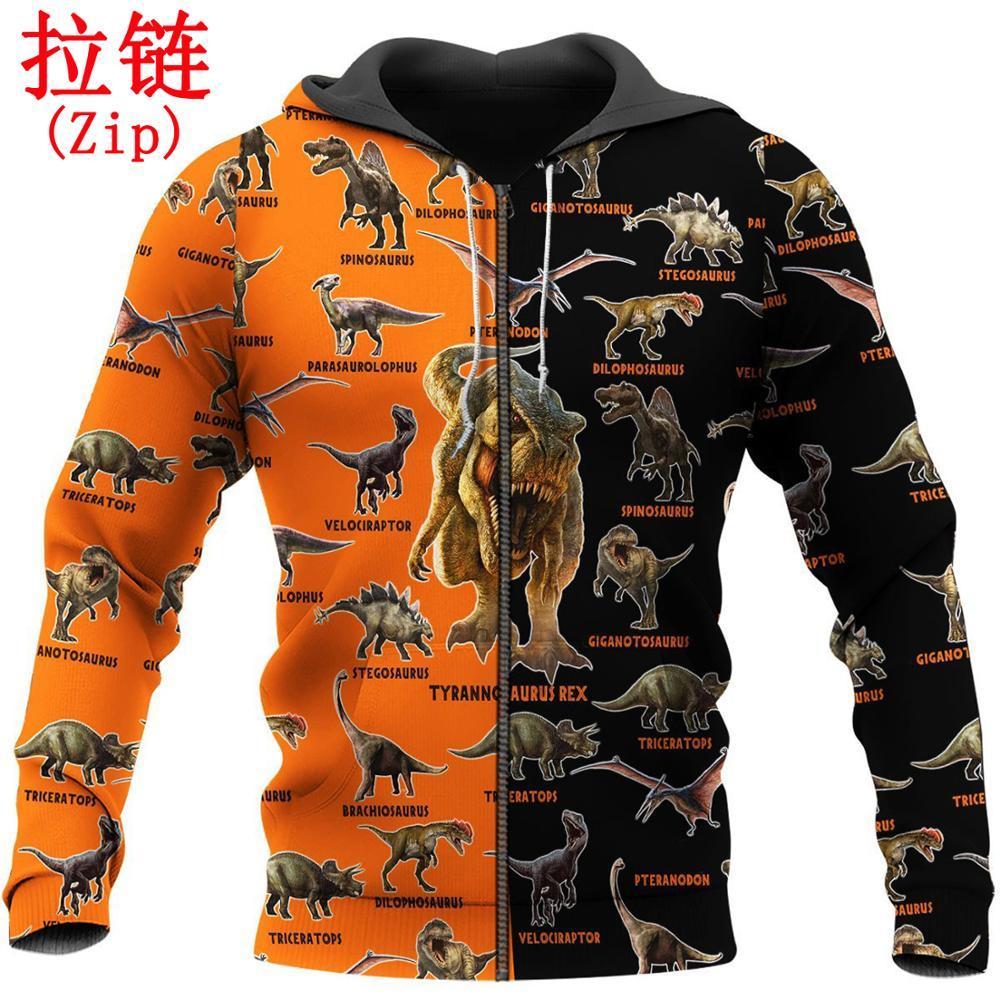 Dinosaur pattern 3D All Over Printed Hoodie For Men/Women Harajuku Fashion Animal hooded Sweatshirt Casual Jacket Pullover KJ013 201020