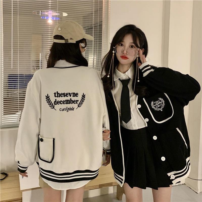 Women's Jackets American Baseball Jacket Women Girlfriends Spring Autumn Long Sleeve Cardigan Korean Loose Preppy Style Coats Female, Black;brown
Women's Jackets American Baseball Jacket Women Girlfriends Spring Autumn Long Sleeve Cardigan Korean Loose Preppy Style Coats Female, Black;brown