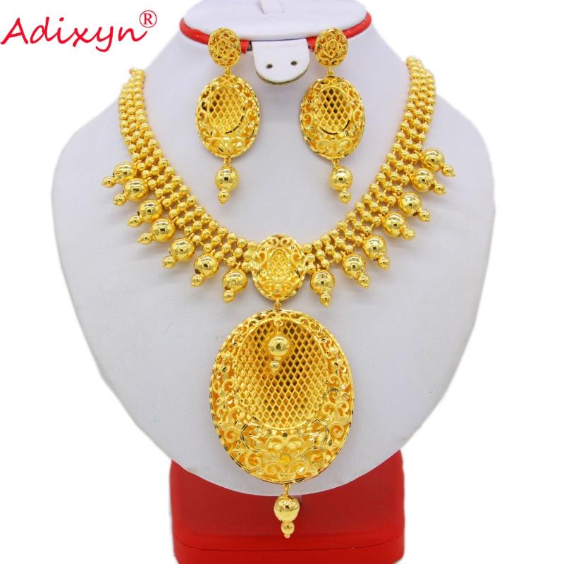 Earrings & Necklace Adixyn India Exquisite Necklace/Earrings Jewelry Set For Women Gold Color Ethiopian/African Wedding/Party Gifts N082630, As pic
Earrings & Necklace Adixyn India Exquisite Necklace/Earrings Jewelry Set For Women Gold Color Ethiopian/African Wedding/Party Gifts N082630, As pic