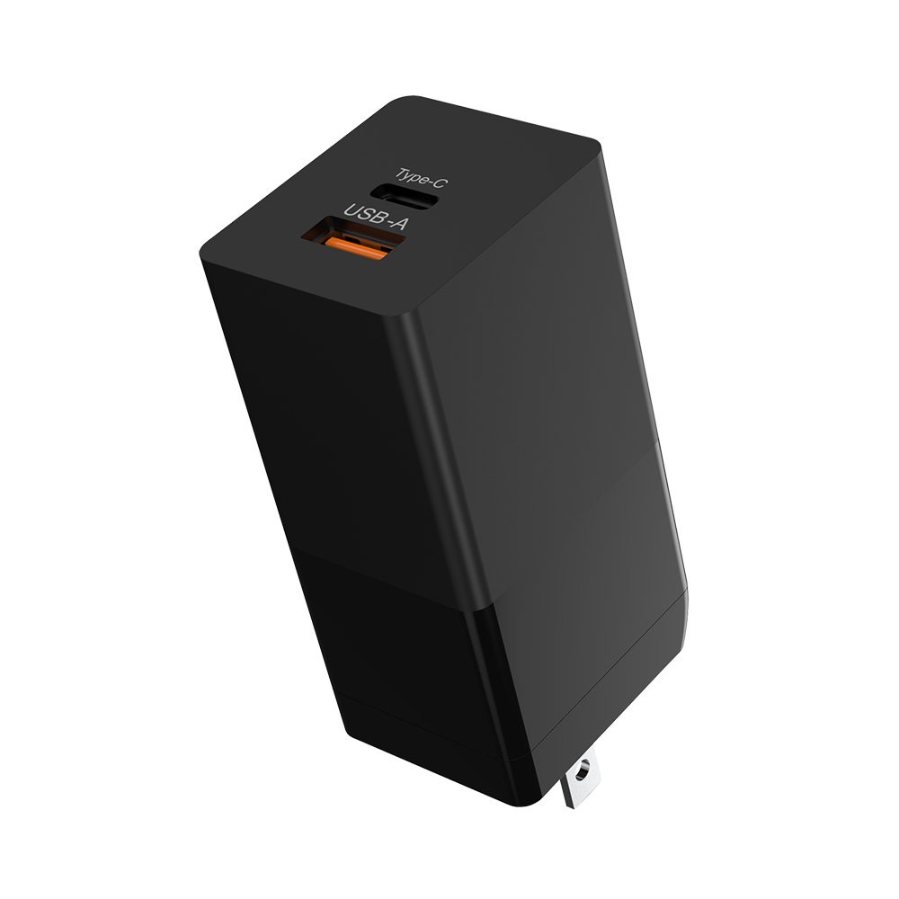 65W GaN PD Charger Quick Charging Port USB C Dual Ports with Fast QC30 Wall Adapter for Smart Phone Tablets