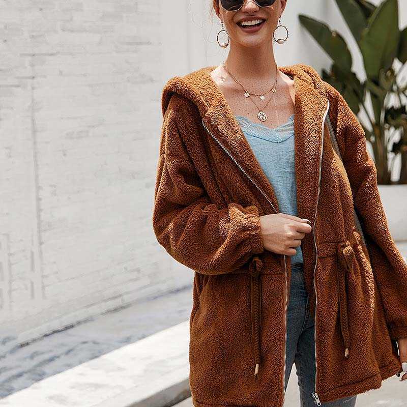 Warm Plush Winter Women Coat Casual Loose Long Sleeve Drawstring Waist Lady Jacket Female Clothes W288 210526, Blue
Warm Plush Winter Women Coat Casual Loose Long Sleeve Drawstring Waist Lady Jacket Female Clothes W288 210526, Blue