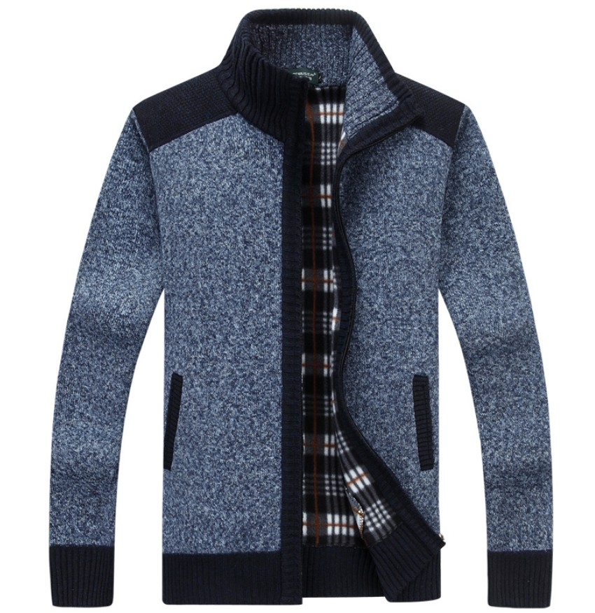 Men's Thick Fleece Sweaters Lined Full Zip Cardigan Sweater Stand Collar Knitted Outwear M, One gift
Men's Thick Fleece Sweaters Lined Full Zip Cardigan Sweater Stand Collar Knitted Outwear M, One gift