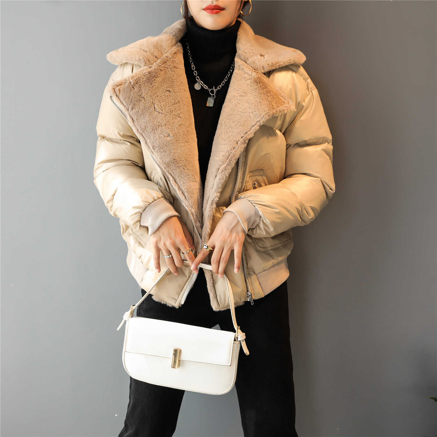Winter Fur Faux Parker Female Korean Turn Down Collar Ladies Long Sleeve Thick Warm Oversized Coats and Jackets Women 210607, Khaki
Winter Fur Faux Parker Female Korean Turn Down Collar Ladies Long Sleeve Thick Warm Oversized Coats and Jackets Women 210607, Khaki