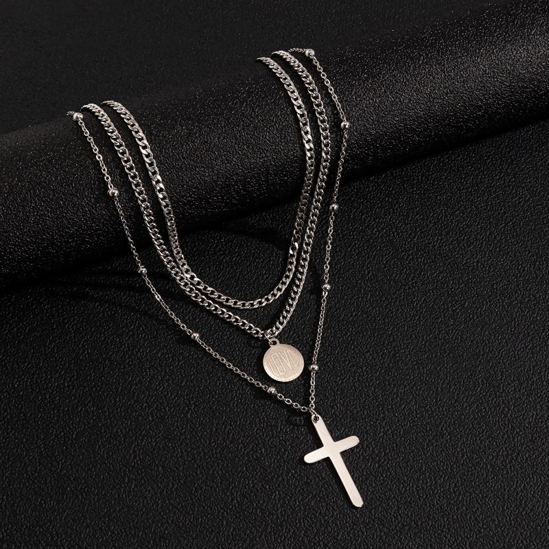 Pendant Necklaces KunJoe Stainless Steel Cross Necklace For Men Women Hip Hop Punk Layer Chain Choker Round Jewerly Gifts
Pendant Necklaces KunJoe Stainless Steel Cross Necklace For Men Women Hip Hop Punk Layer Chain Choker Round Jewerly Gifts