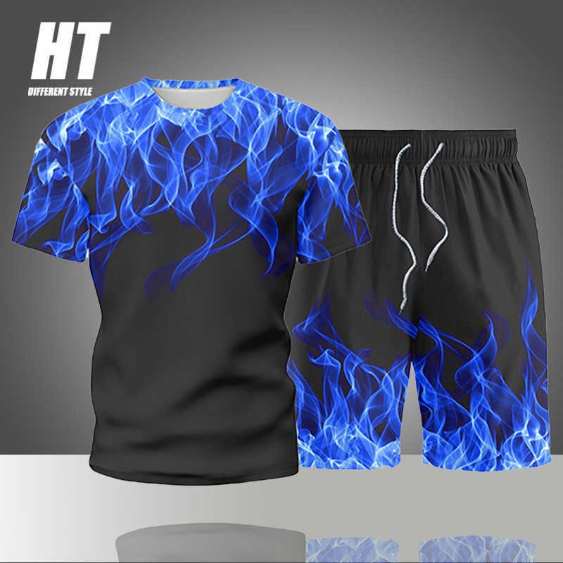 Men Sets Casual 2 Pieces Suit Flame Print Short Sleeve T-shirt+Shorts Tracksuits Streetwear Summer Sportswear Sportsuit 210603, Fk211blue
Men Sets Casual 2 Pieces Suit Flame Print Short Sleeve T-shirt+Shorts Tracksuits Streetwear Summer Sportswear Sportsuit 210603, Fk211blue