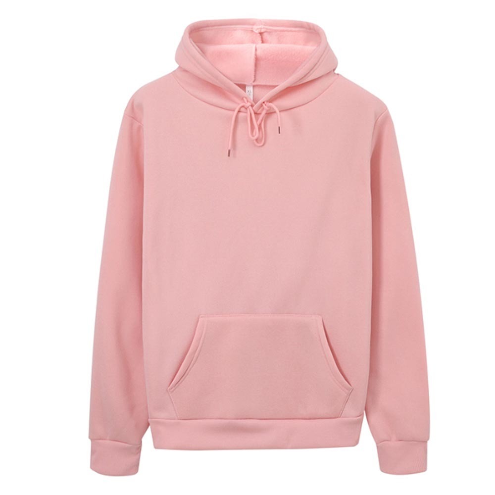 Hoodies Women Sweatshirt Casual Solid Colors Velvet Thickening Warm Tops Winter Long Sleeve Oversized Pullover With Pocket 201102