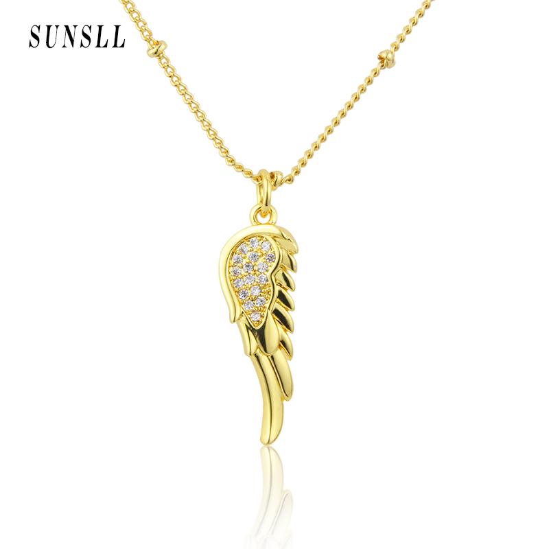 Pendant Necklaces SUNSLL Design Gold Plated Zircon Inlaid Angel Wing Three-dimensional Fashion Exquisite Jewelry Gift, Silver
Pendant Necklaces SUNSLL Design Gold Plated Zircon Inlaid Angel Wing Three-dimensional Fashion Exquisite Jewelry Gift, Silver
