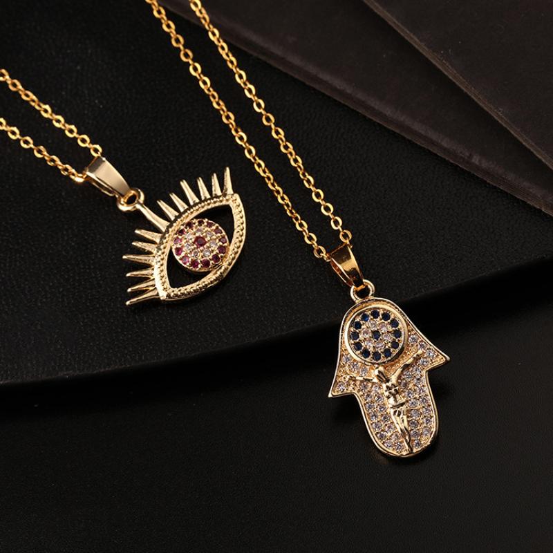 Pendant Necklaces Exquisite Temperament Crystal Turkish Evil Eye Fatima Hand For Men Women Jesus Gold Color Necklace Accessories, Silver
Pendant Necklaces Exquisite Temperament Crystal Turkish Evil Eye Fatima Hand For Men Women Jesus Gold Color Necklace Accessories, Silver