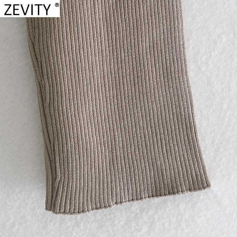 Zevity Women High Street Turtleneck Collar Solid Loose Knitting Sweater Female Long Sleeve Chic Pullovers Autumn Wrap Tops S484 210603